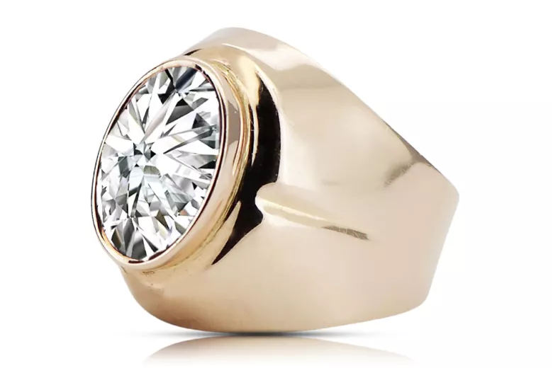 Kubický zirkón. Originál Vintage 14K Produkt s ružovým zlatým krúžkom Vintage šperky VRC296R